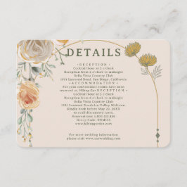 Informações Cartão de Inclusão Floral Dourado Pastel para Casa