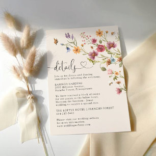 Informações Cartão de Invólucro Boho Wildflower Details