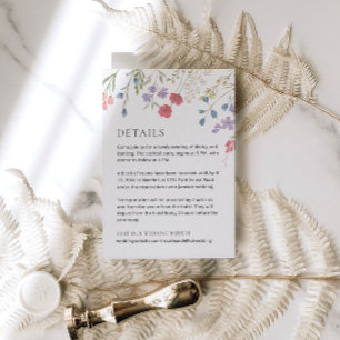 Informações Cartão de Invólucro Boho Wildflower Details