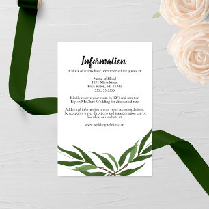 Informações Cartão de Invólucro de Casamento de Saída Verde de