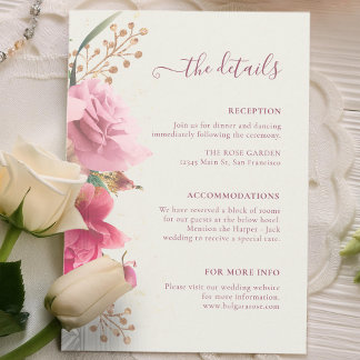 Informações Cartão de Invólucro Dourado do Jardim Floral Elega