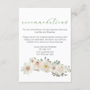 Informações Cartão de Invólucro Elegante Floral Branco