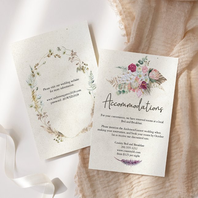 Informações Cartão de Invólucro Floral Neutro Pastel Boho (Criador carregado)