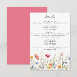 Informações Cartão de Invólucro para Pormenores do Casamento d