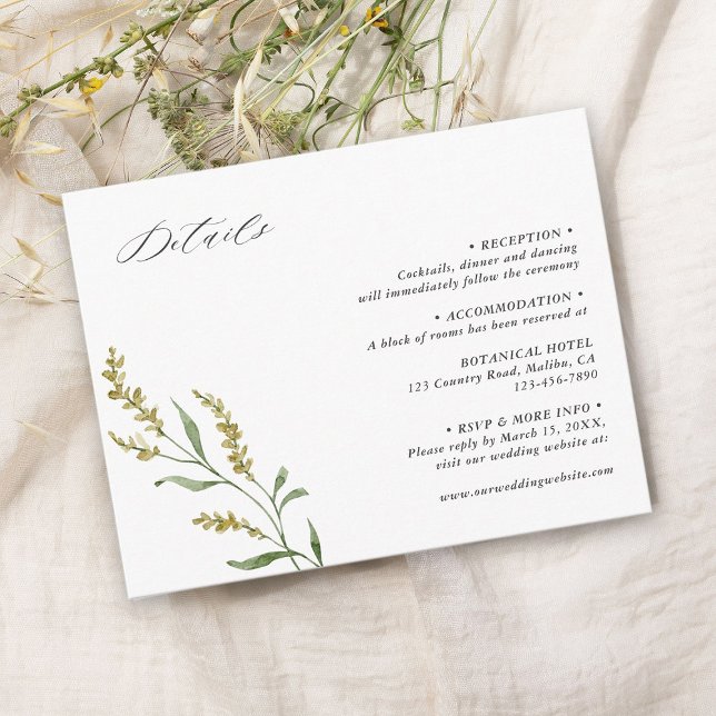 Informações Cartão de Invólucro para Pormenores do Casamento E (Criador carregado)