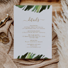 Informações Cartão de Invólucro Tropical de Palm Leaf