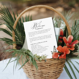 Informações Cartão de Itinerário de Casamento Black Palm