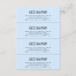 Informações Cartão de jogo de adivinhação para chá de bebê azu