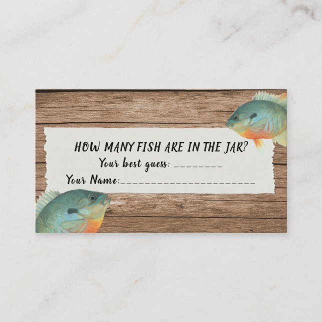 Informações Cartão de Jogo de Baby Shower de Pesca Quantos Pei (Frente)