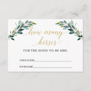 Informações Cartão de jogo Quantos beijos com eucalipto verde