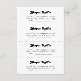 Informações Cartão de jogo Raffle de Fralda retrô