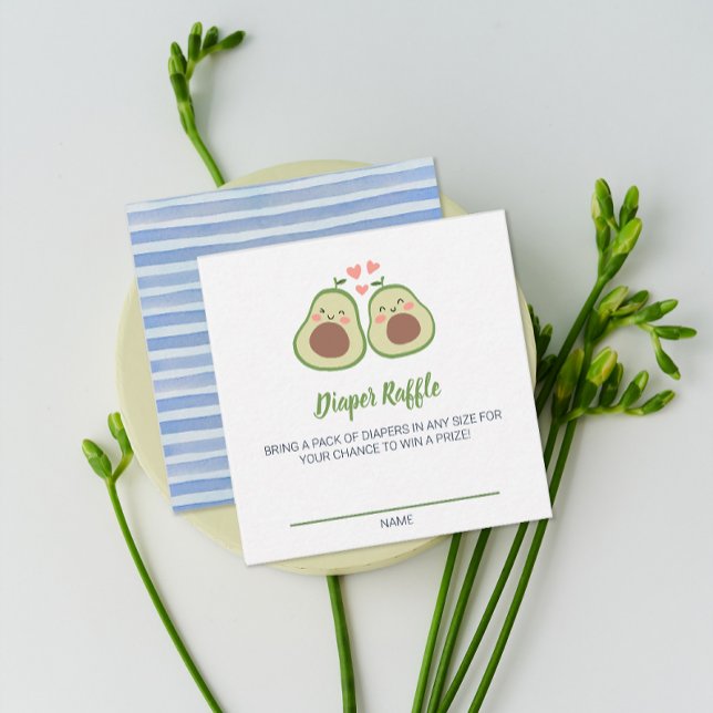 Informações Cartão de Jogo Raffle para Fralda do Chá de fralda (Avocado Baby Shower Diaper Raffle Game Card)