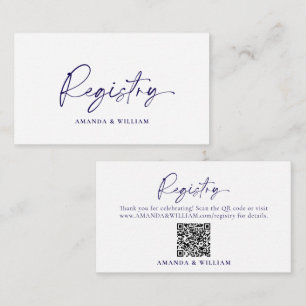 Informações Cartão de Lista de Casamento Elegante com Código Q