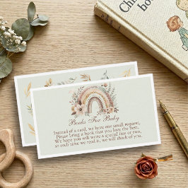 Informações Cartão de Livros Boho Arco-íris e Flores para Bebê