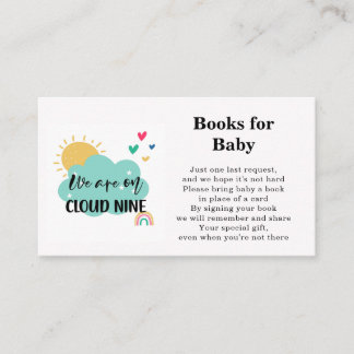 Informações Cartão de Livros Cloud Nine para Chá de Bebê