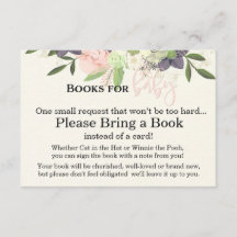 Cartão de Livros para Bebê - Floral Rosa e Roxo