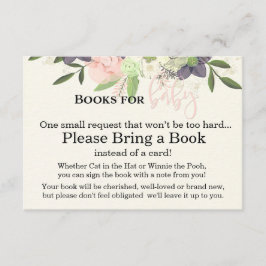 Informações Cartão de Livros para Bebê - Floral Rosa e Roxo