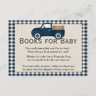 Informações Cartão de Livros Rustic Blue Truck para Bebê