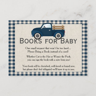 Informações Cartão de Livros Rustic Blue Truck para Bebê