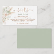 Cartão de Livros Tropicais Verde Sage para Menina