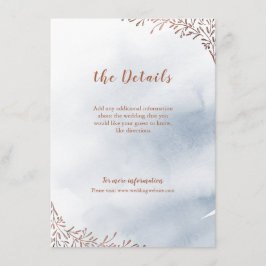 Informações Cartão de narração de casamento floral azul Dusty