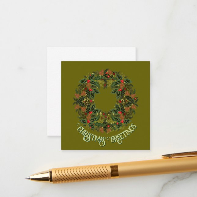 Informações Cartão de Natal com Grinalda Paisley em Envoltório (Frente/Verso In Situ)