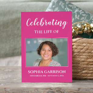 Informações Cartão de Oração Funeral Branco Brilhante e Ros