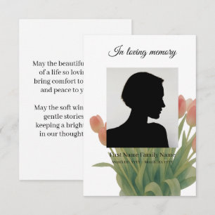 Informações cartão de oração funeral de tulipa