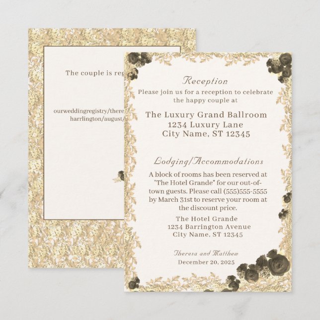 Informações Cartão de ornamentado católico de Rosa (Frente/Verso)