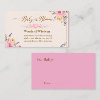 Informações Cartão de Palavras de Sabedoria Baby in Bloom |