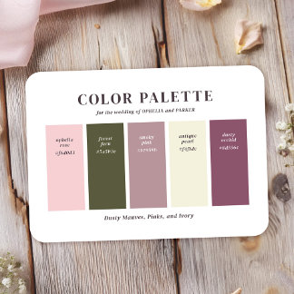 Informações Cartão de Paleta de Cores de Casamento de Marfim, 