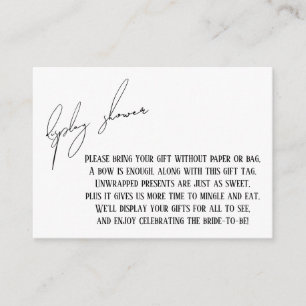 Informações Cartão de Presente Moderno Simples para Chuveiro d