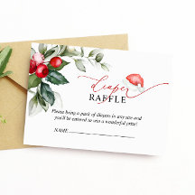 Cartão de Raffle da Fralda Greenery Berries de Nat
