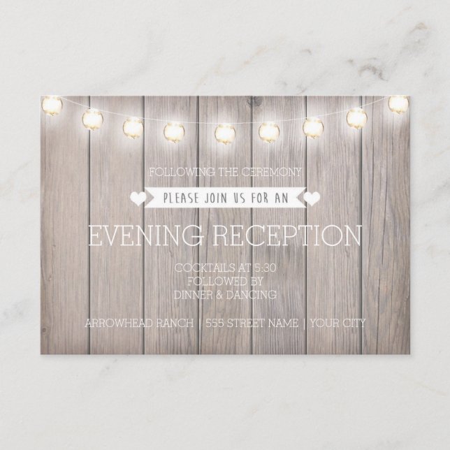 INFORMAÇÕES CARTÃO DE RECEÇÃO NOTURNA RUSTIC LIGHTS (Frente)
