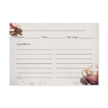 Cartão de Receita Básica Café Crémeux