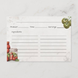 Informações Cartão de Receita Básica para Colar Tomato