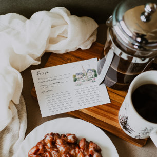 Informações Cartão de Receita de Aquarela de Café Parisiense