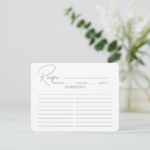 Informações Cartão de Receita de Chá de Noiva com Roteiro Mini