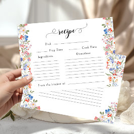 Informações Cartão de Receita de Chá de Noiva de Flores Silves