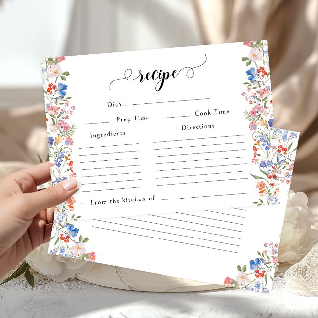 Informações Cartão de Receita de Chá de Noiva de Flores Silves (Criador carregado)