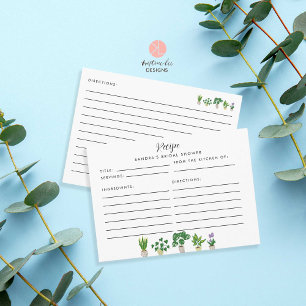 Informações Cartão de Receita de Chá de panela de Plantas Case