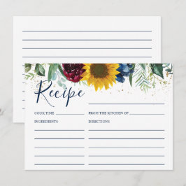 Informações Cartão de Receita de Chá de panela Floral Chic Sun