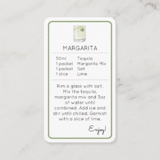 Informações Cartão de Receita de Kit de Coquetel Mini Margarit