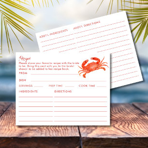 Informações Cartão de Receita de Mariscos com Caranguejo de Do