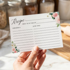 Informações Cartão de Receita de Noiva para Ser Rosa Floral