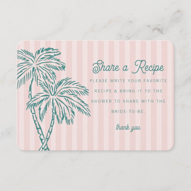Informações Cartão de Receita do Pink Palm Springs Pastel Beac (Frente)