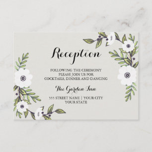 Informações Cartão de recepção de Anêmonas Pintadas