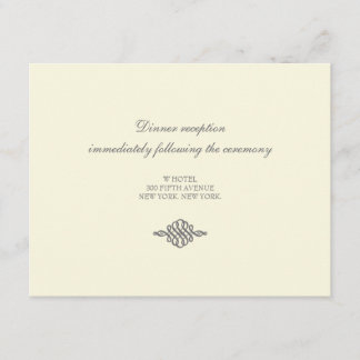 Informações Cartão de Recepção de Casamento // A Coleção Elegâ