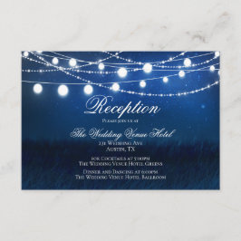 Informações Cartão de Recepção de Casamento Blue Night & Silve