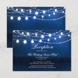 Informações Cartão de Recepção de Casamento Blue Night & Silve